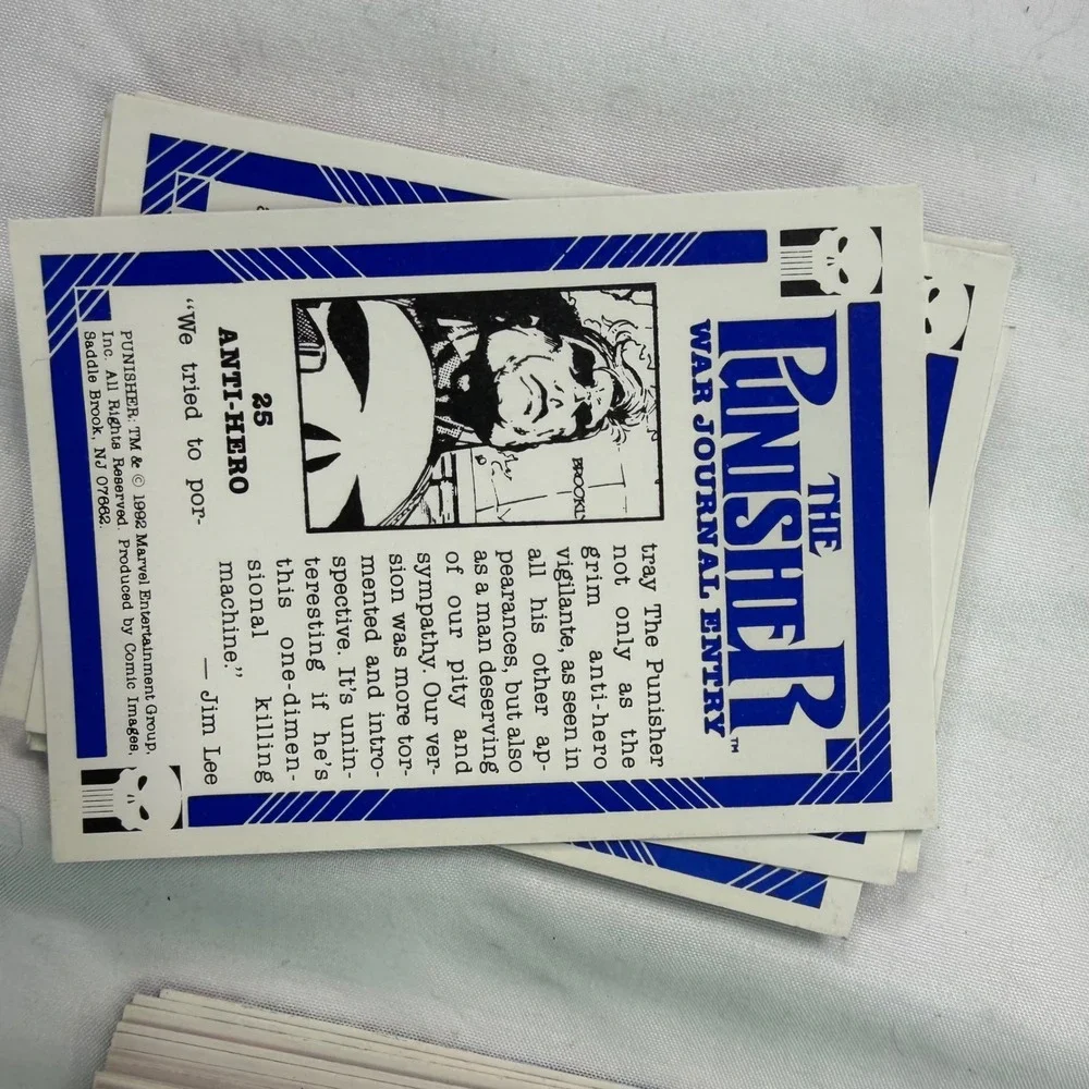 1992 Marvel The Punisher War Journal Entry 90 Trading Card lot Jim Lee